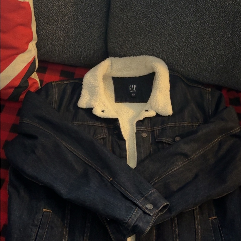 GAP Blue and White Lightweight Shirt Jacket